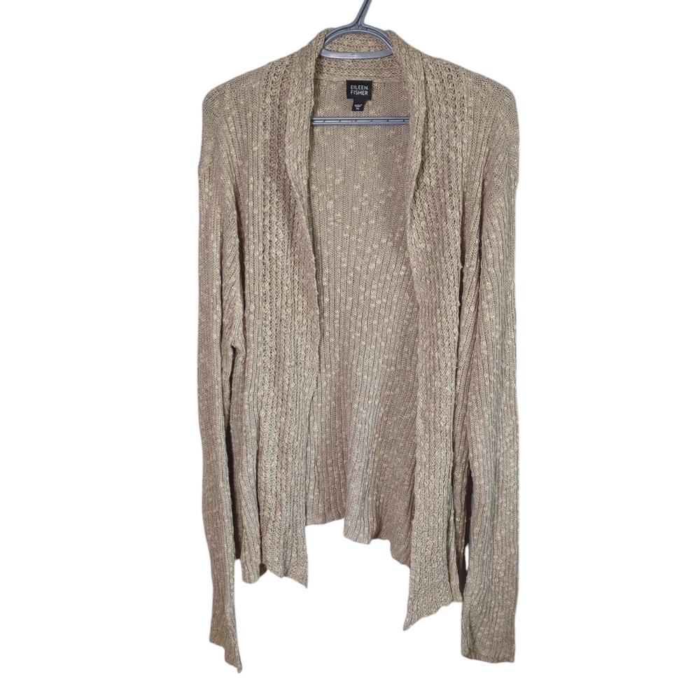 Eileen Fisher Natural Short Knit‎ Cardigan in Taupe Size XL